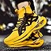 BnAnCuBuHu Men's Fashion Sneakers Casual Formal Classic Breathable Performance Personal British Fashion Soft Breathable Comfortable Running Shoes Outdoor Work Walking Shoes for Men Yellow
