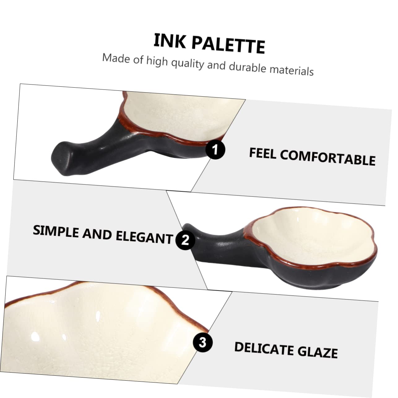 Plat Encre En Céramique Pour Calligraphie Chinoise - Petit Format Pratique Pour étudiants Et Amateurs