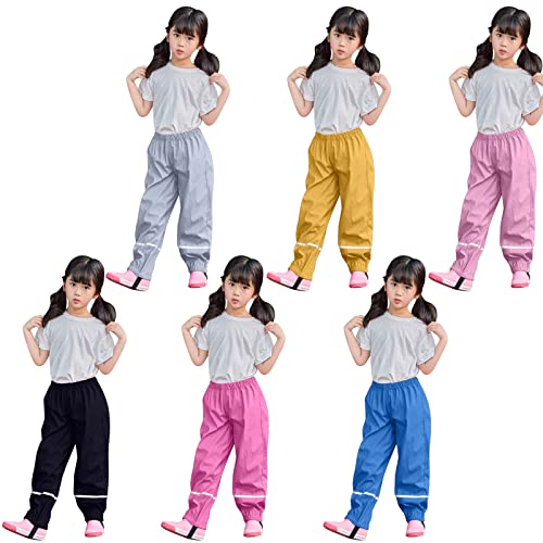 Boys Girls Reflective Waterproof Rain Pants Lightweight Rainwear Kids Outdoor Mud Rain Coat for Toddler Girls4