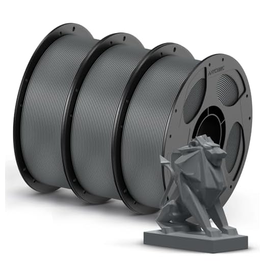ANYCUBIC PETG Filament 1.75mm Bundle, 3D Printer Filament, Dimensional Accuracy +/- 0.02mm, Exceptional Toughness, Print with Most FDM 3D Printers, 1KG Spool, 3KG Grey