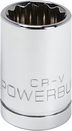 Powerbuilt 642303 1/2" Dr. 12 Pt. SAE Socket estándar, 11/16"