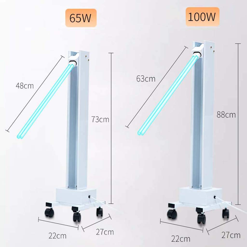 Lámpara de desinfección UV 65W, lámpara de esterilización portátil Escolar 100W | Lámpara de desinfección de ácaros de ozono de Alta Potencia de fábrica -Tasa de esterilización 99.9%