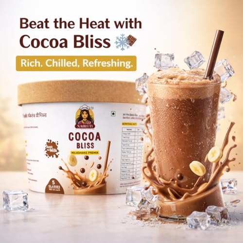 Image of Nairuti Vyutpadan Cocoa Bliss Premix 150g | Made with Real Cocoa Beans | Chocolate Flavoured Beverage Base | Ready in Minutes | Enjoy Hot or Cold | Smooth & Rich Taste