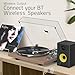 Record Player Turntables for Vinyl Record Belt-Drive Wireless Output Connectivity Phono RCA Line USB Digital to PC Recording MM Audio AT-3600L Stylus Adjust Counterweight Vintage Wooden Light Brown