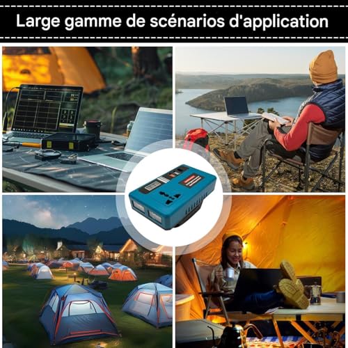 Onduleur de batterie 21V compact avec LED intégrée et système de conversion portable - 4