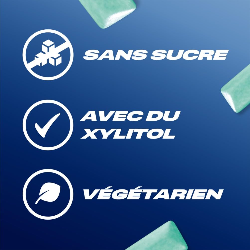 AIRWAVES Chewing Gum Sans Sucre Goût Menthol Eucalyptus Longue Durée 5 Paquets 10 Dragées 70g