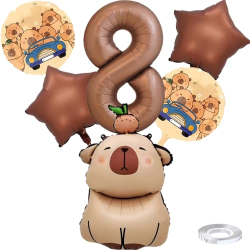 Liitata 8. Capybara Cumpleaños Fiesta Decoración Set Café Número