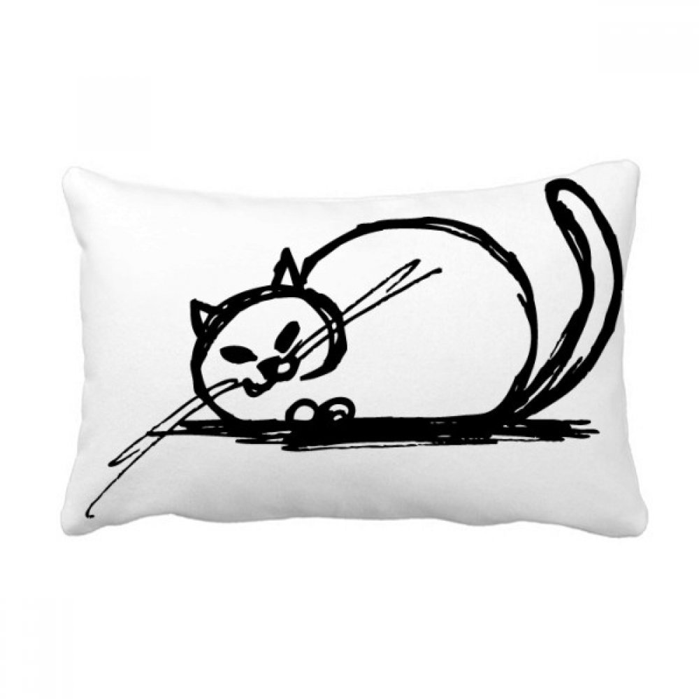 Curly Heavy Cat Crazy Line Throw Pillow Lumbar Insert Cushion Cover Home Decoration