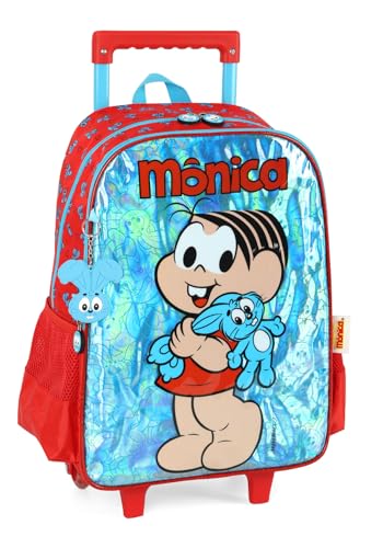 Mochila de Rodinhas Luxcel Turma da Monica – Vermelho e Azul