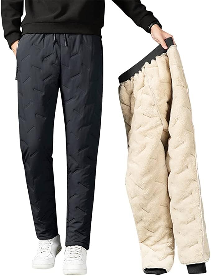 Uniseksowy polar z owczej wełny - Wodoodporne joggery unisex z podszewką z polaru z owczej wełny (Color : Gray2, Size : 4XL)