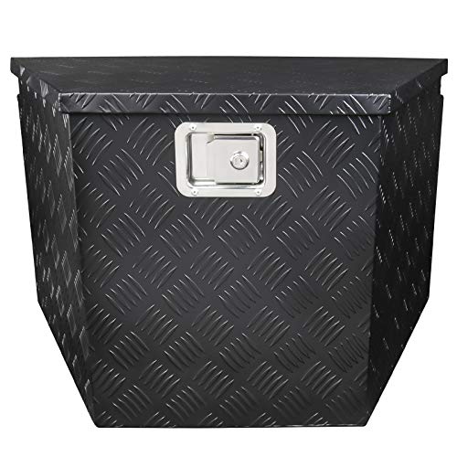 Carpartsinnovate For 29" Truck Pickup Black Aluminum Underbody Tongue Tool Box Trailer Storage+Lock