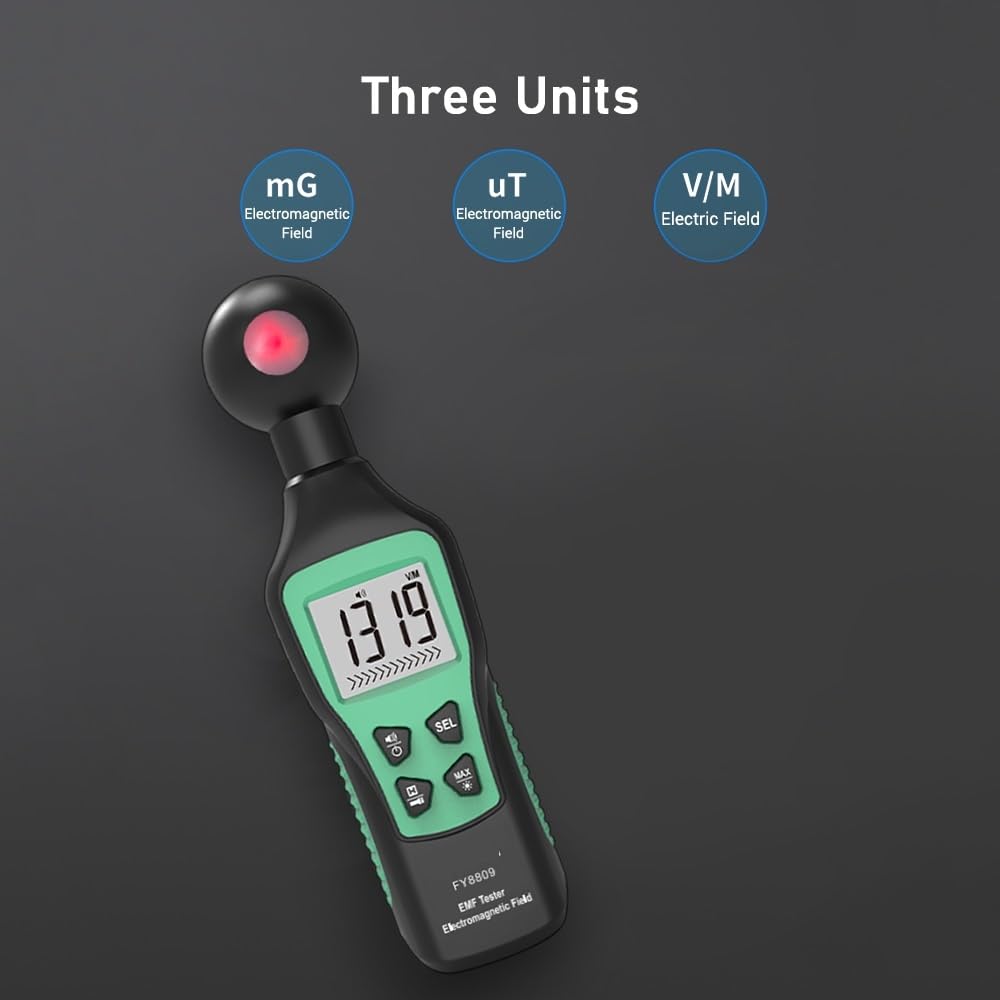 Misuratore Campi Elettromagnetici EMF Digitale - Display LCD, Allarme Suono-luce, Torcia, Per Casa E Ufficio