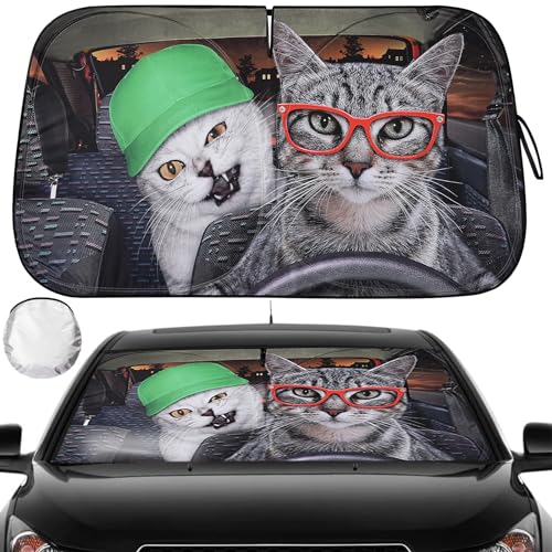 Windshield Sun Shade - Car Sun Shade Windshield, Cute Reflector Sunshade Offers Ultimate Protection for Car Interior