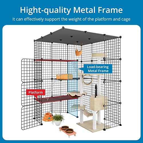 Eiiel Large Cat Cage Cat Playpen Detachable Metal Wire Indoor DIY Kennels Crate Large Exercise Place Ideal for 1-4 Cat - Image 4