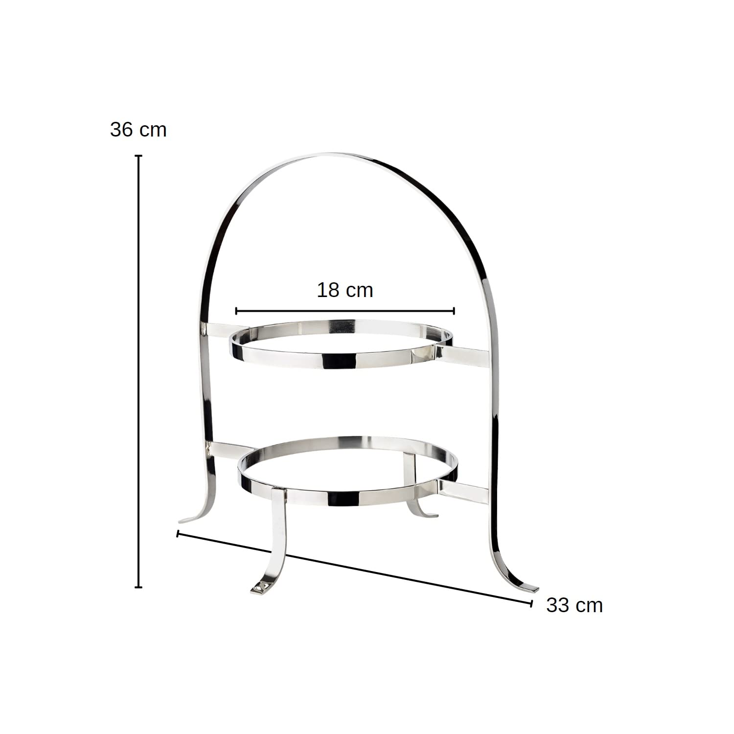 EDZARD Portapiatti Sina (Altezza 33 cm), Argentato, per 2 Piatti con Diametro da 20 a 28 cm - Stoviglie da Portata, alzatina