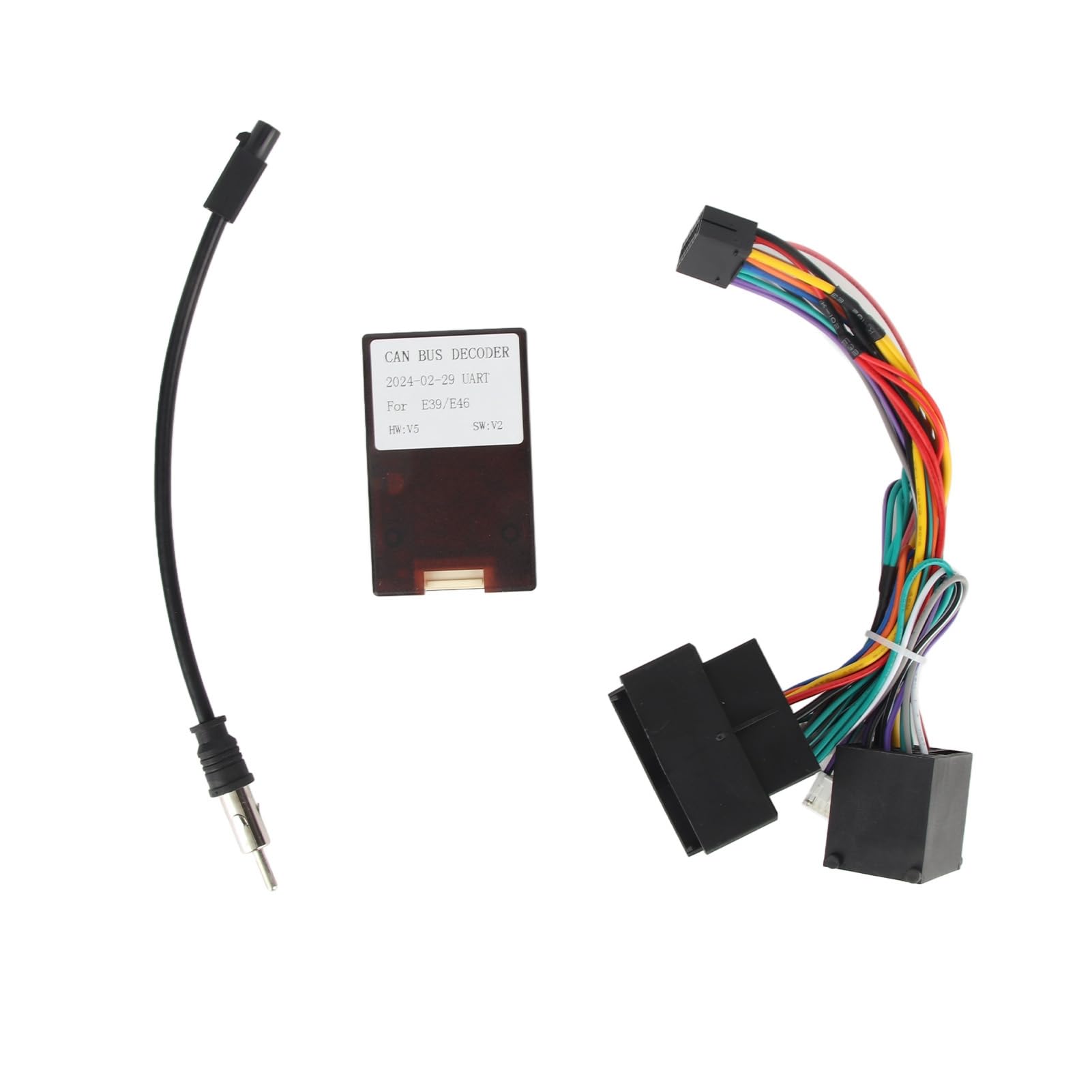 Arnés de cableado de audio de 16 pines con caja Canbus y adaptador de cables para instalación de estéreo para BMW