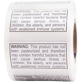 86.20U24286A - Lift Threshold Warning Lights Insufficient - 2011-2016 Setra S417 TC & 2012-2016 Setra S 407 CC 5 Not Pasteurized Warning Labels .75 x 1.5 Inch 500 Adhesive Stickers