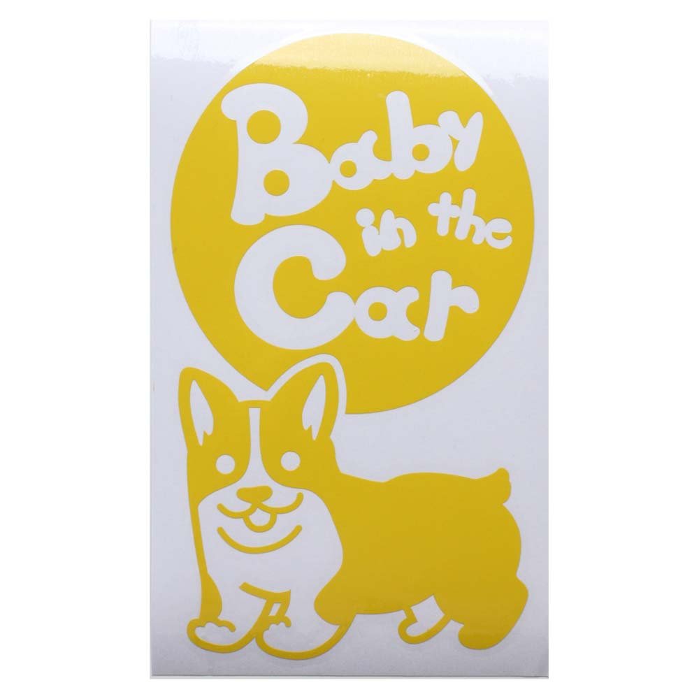 Amazon.co.jp: イエロー（黄色） 犬 コーギー 走る Baby in the car