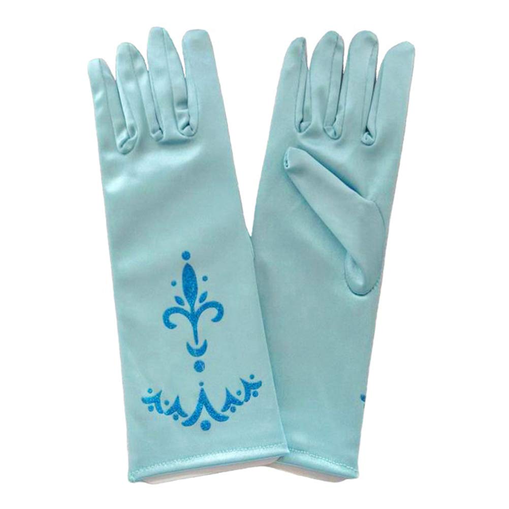 Guantes de princesa Elsa de satén para vestir, accesorios de fotografía para fiestas, niños 4-12 años