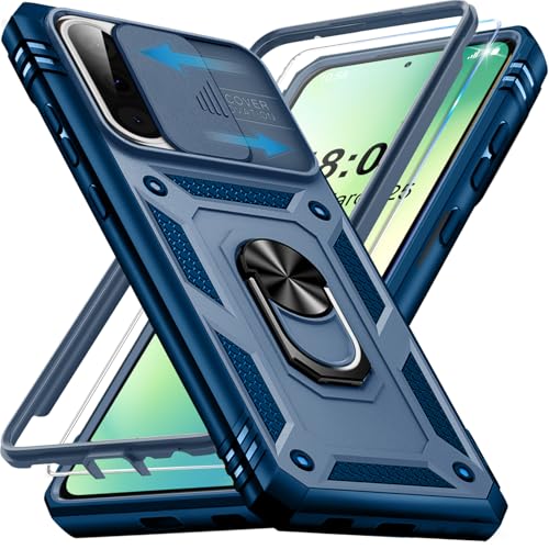 Coque Samsung A56 5G antichoc bleue protection écran anneau