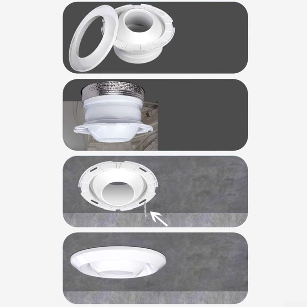 Griglia di scarico sferica in ABS girevole a 360° per aria condizionata centrale, volume d'aria regolabile, colore bianco, 300 mm