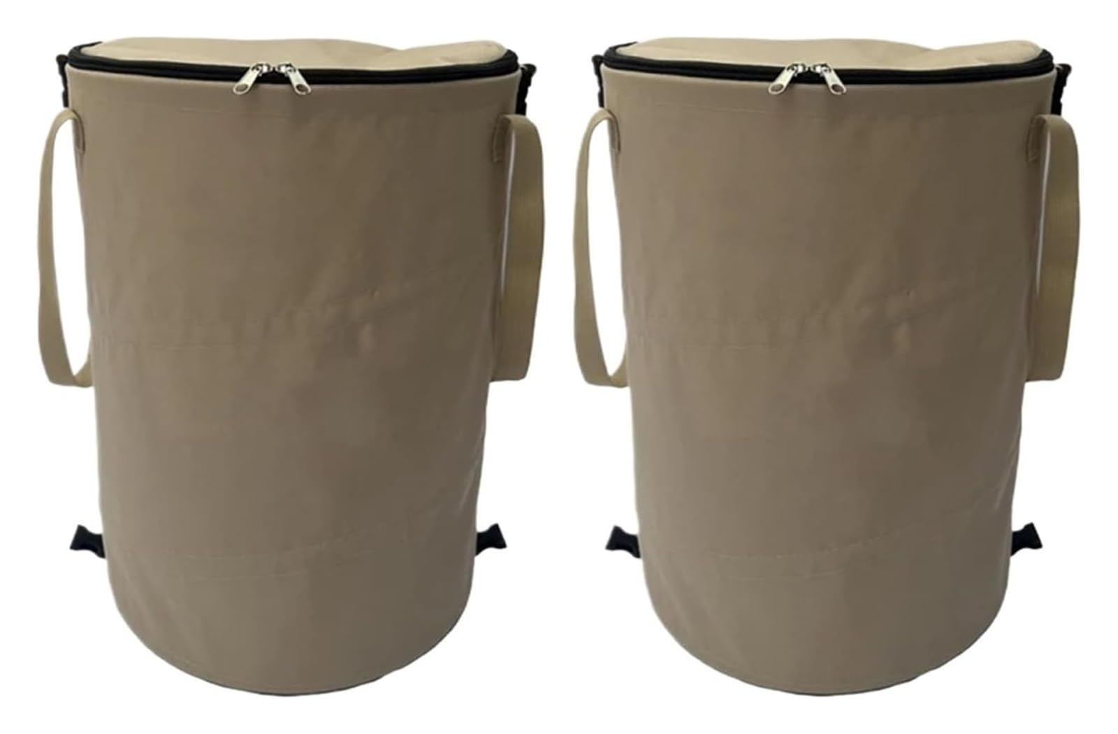 Kosz na śmieci Płótno Outdoor Okrągły Pop Up Ogrodowy worek na śmieci Składany Wielokolorowy 2 szt(Khaki)