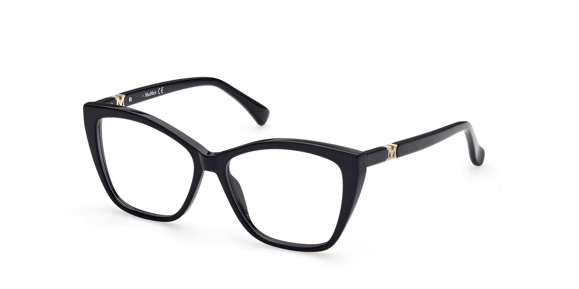 Max Mara Black Woman Mm5036 001 Optical Frames Acetate Squared Normal