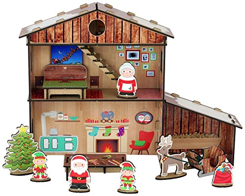 La Lluna La lluna0804001 Juego de casa de Papá Noel con Pegatinas