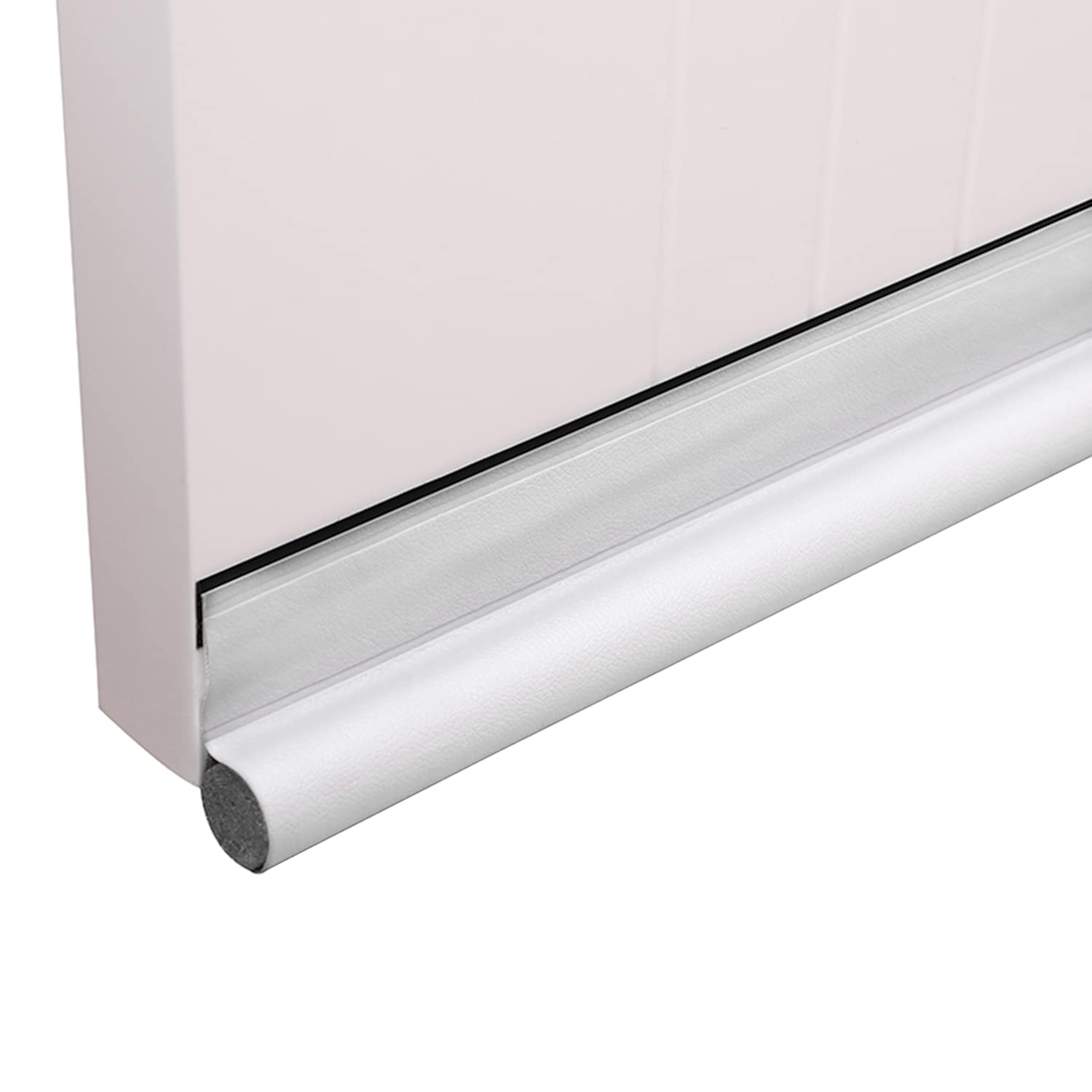 ZOKBOM Door Draught Excluder,2Pcs Under Door Draft Excluder,Leather Draught Excluder for Door Bottom,Washable Cuttable,Door Sealing Strip Block Noise & Smell,Easy Installation (White)