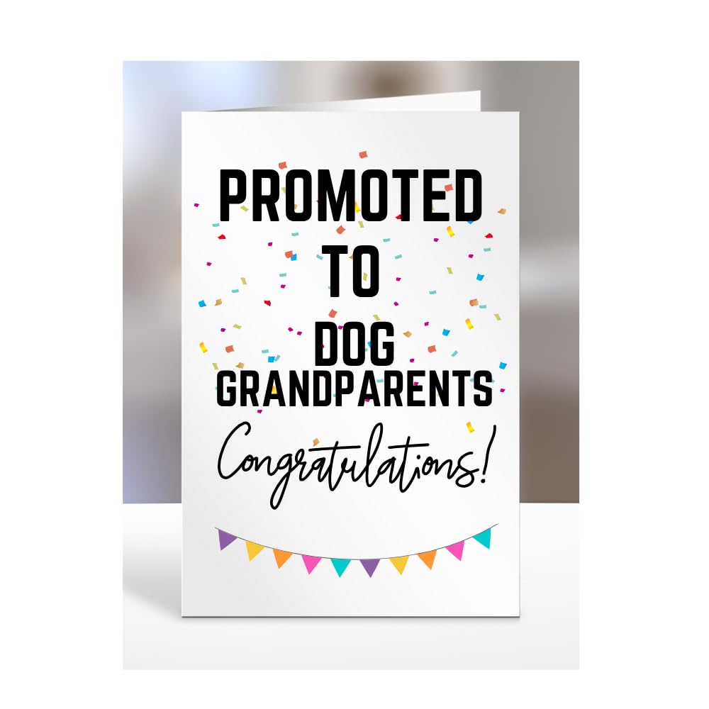 Promoted to Dog Grandparents card, gifts for men, women, him, her, female, male, presents for Christmas, new, congratulations, A5-171_227 โ image 1
