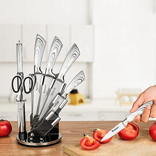 Velaze-Knife-Block-SetsKitchen-Knife-Set-with-Rotating-Stand8-Piece-Stainless-Steel-Knife-SetHigh-Carbon-Stainless-Steel-Ultra-Sharp-Grey-Knife-Set-Ergonomic-HandleSilver