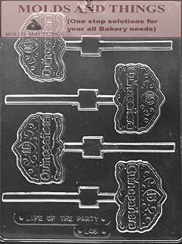 QUINCEANERA 15 ON TIARA LOLLY números y letras Molde de caramelo de chocolate con moldura escrita Instrucciones