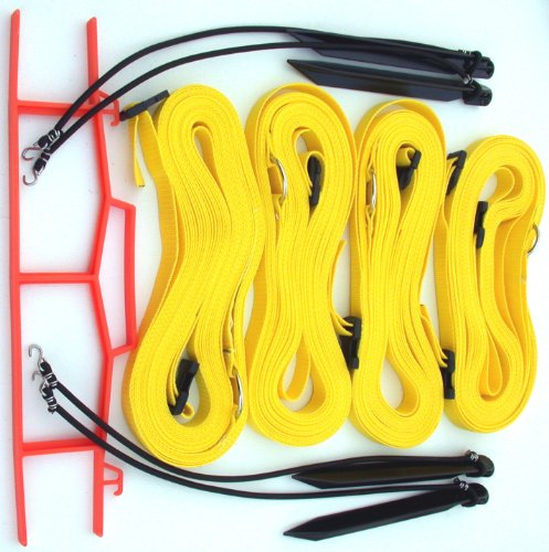 Home Court 1-inch Adjustable 8-Meter (26.3' x 52.6')"Short Court Sand Setup Line for Traditional Volleyball Courts; Full Court Size for Beach Volleyball Courts; M817AS (Yellow)