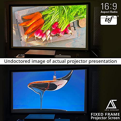 Akia Screens Fixed Frame Projector Screen 100Inch 16:9 8K 4K Ultra Hd 3D Ready Wall Mount Cinewhite Uhd-B 100" Projection Screen For Indoor Movie Video Home Theater Cinema Office Ak-Ff100Wh2 #TOP6