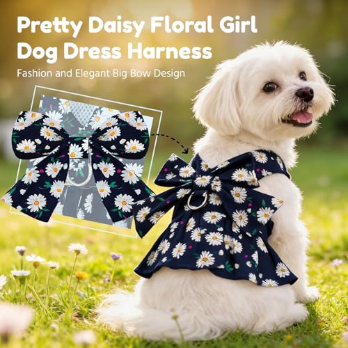 Vestido con Arnés para Perros Pequeños Azul Marino miniatura 2