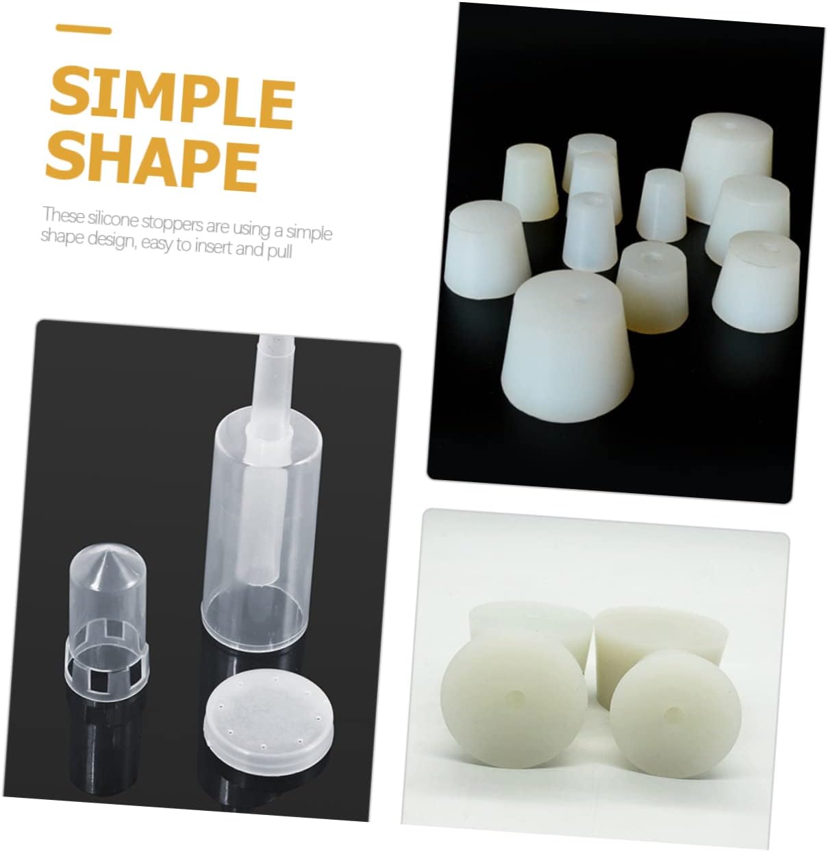Silicone Fermentation Airlock Plug for Bottles, Smooth Plastic Set