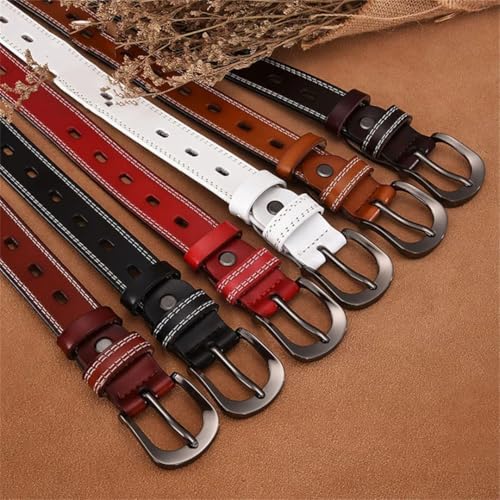 Women’S Genuine Leather Pin Buckle Casual All Match Adjustable Designer Waist Strap 2.8CM Width4