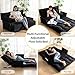 MAXYOYO Adjustable Floor Sofa Couch with 2 Pillows, Multi-Functional Bean Bag Bed, 5-Position Foldable Lazy Sofa Sleeper Bed with Armrest, Versatile Floor Seating for Reading, Black, Double
