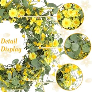 22daisyspringsummerwreathwithgreenleaveswildflowerartificialwreathforfrontdoorhomewallweddingfarmhouseholidayoutdoorindoordecoryellow Urban Country Home Decor 22 daisy spring summer wreath with green leaves wildflower artificial wreath for front door home wall wedding farmhouse holiday outdoor indoor decor yellow urban country home decor