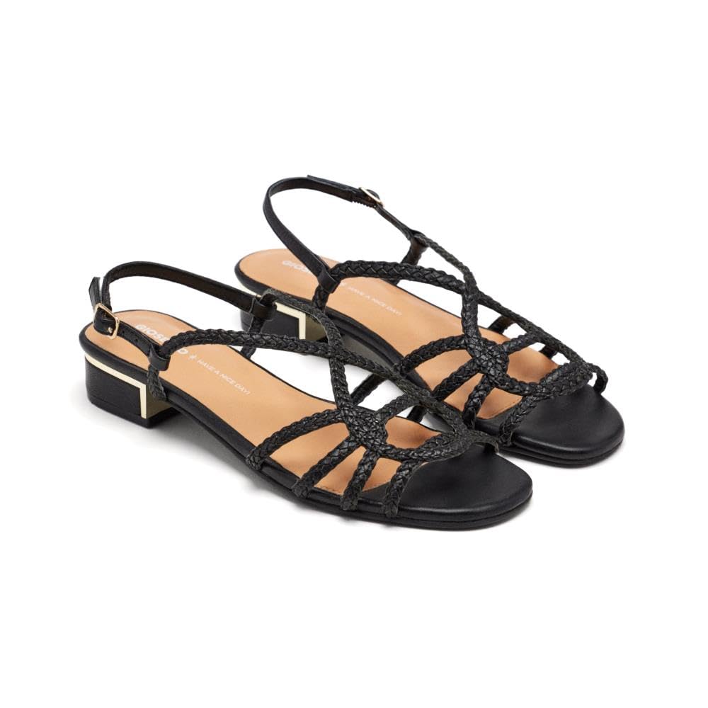 GIOSEPPO Women's Pownal Sandal, Black/White, 3.5 UK