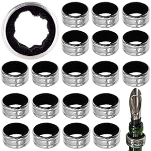 Rode Wijn Druppelstop Ring,Forreen 20 Stks Wijnfles Druppelkraag roestvrij staal Herbruikbaar Anti Overloop Veilig Wijn…