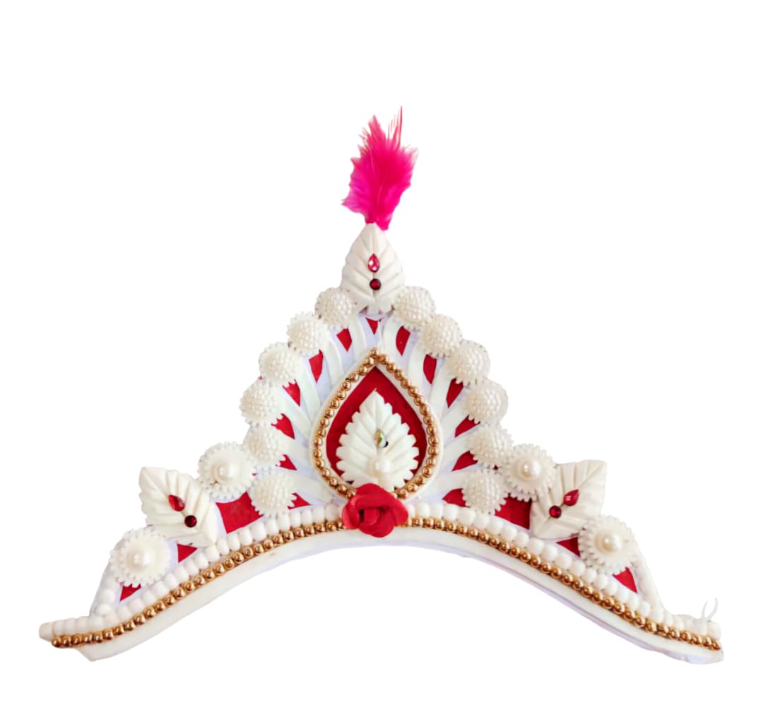 BengCraft Women Bengali Style Bridal Crown Shola Mukut Hair Accessories for Marriage, Women’s Hindu Weddings Dulhan’s White Sola Topor for Baby Girls (B0C5MWLCNY) Amazon Price History, Amazon Price Tracker