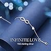 CDE Infinity Heart Symbol Charm Link Bracelet for Women 925 Sterling Silver Stainless Steel Adjustable Anniversary Jewelry Christmas Birthday Gifts for Women Wife Girlfriend Her