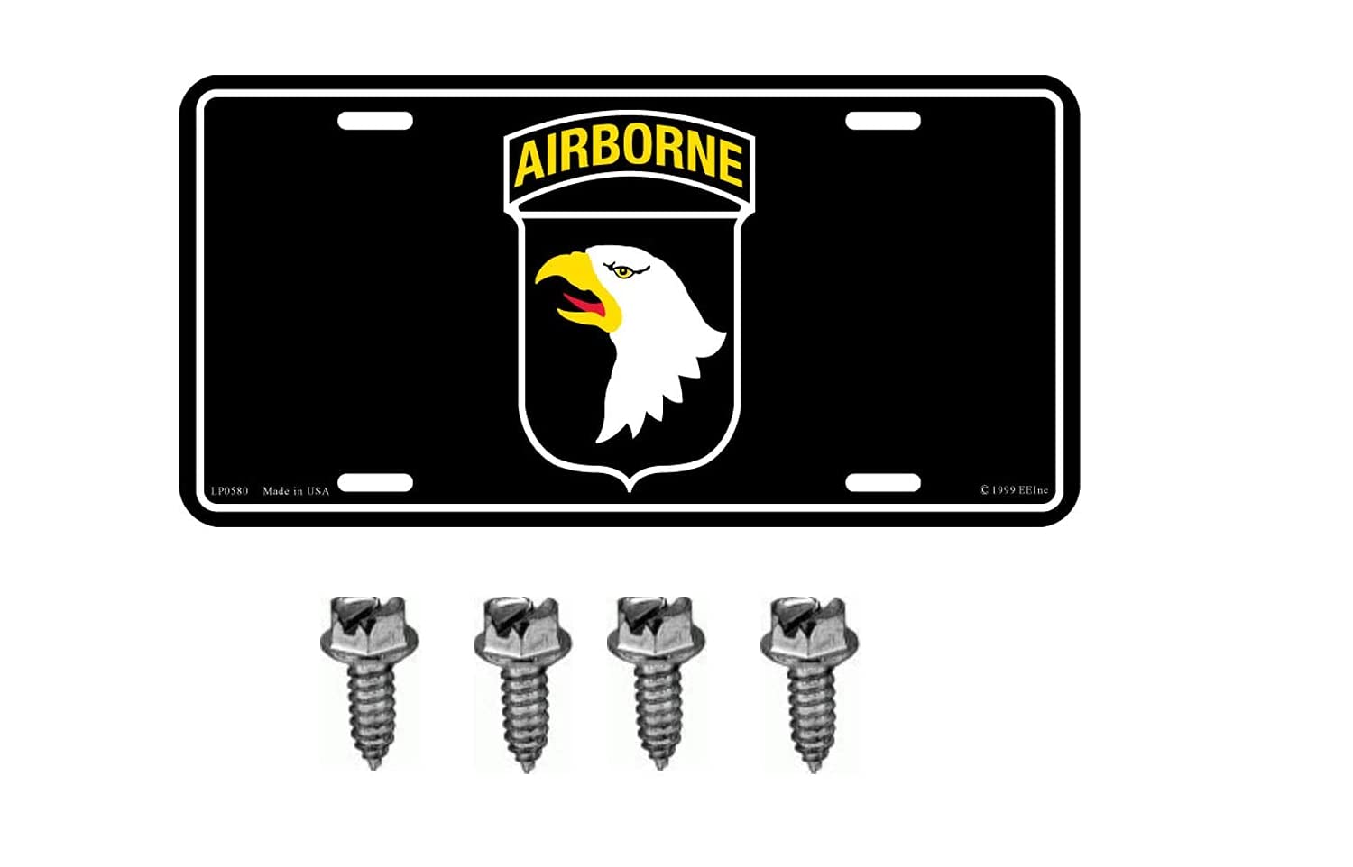 Artisan Owl US Army 101st Airborne Auto Tag Standard Measurement Decorative Wall or Car Display Non Functional Interior Accessory
