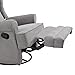 Oxford Baby Teegan Upholstered Glider Recliner Rocking Chair 360° Swivel for Nursery and Living Room - Gray