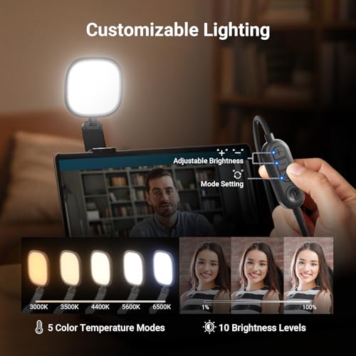 Image of NEEWER BASICS 5 inch Monitor Light with Stand, Zoom Lighting for Video Conference, 10W Bi Color Edge Lit CRI95 USB LED Panel Ring Light for Desk Computer Laptop Webcam Video Call Streaming Recording, NL10