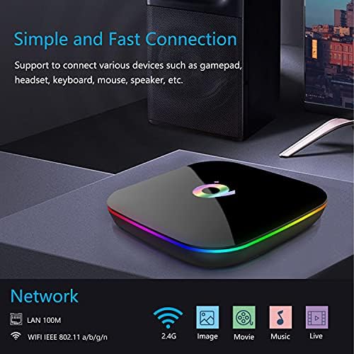 Smart TV BOX, Android TV BOX 9.0 4GB RAM/32GB ROM 3D 6K@30fps High Resolution H6 Quad-Core Cortex-A53 CPU, Supports 2.4Ghz WiFi H.265 by GECENinov