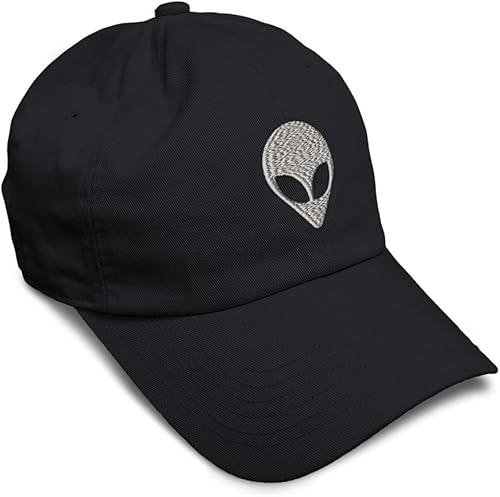 Speedy Pros Gorra de béisbol suave plateada con bordado de cara de alienígena Otros FantasyCotton Black Bowling Dad Sombreros para hombres y mujeres