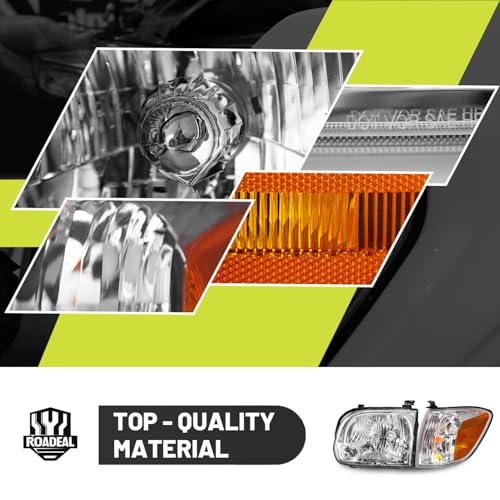 ROADEAL Headlight for 2005-2006 Tundra Double Cab SR5/Limited and 2005-2007 Sequoia Double Cab SR5/Limited Chrome Housing Amber Reflector by ROADEAL - Used condition - Image 8