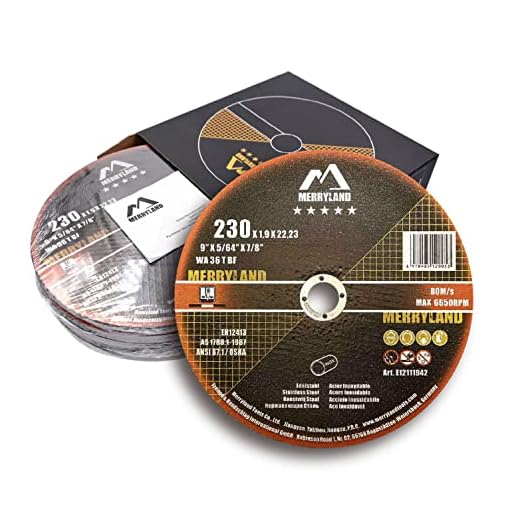 Merryland Disque à Tronçonner 230 Métal INOX Acier Fer, 230 X 1,9 mm Disque de Coupe 25 Pièces, Disque Découper pour Meuleuse d'Angle, Expert-line E12111942